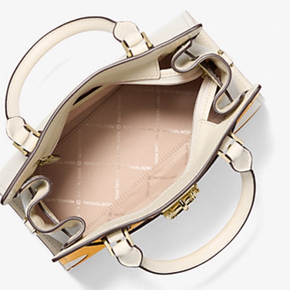 MICHAEL KORS Hamilton Small Two-Tone Satchel GOLDEN ROD MULTI color - Picture 14 of 16